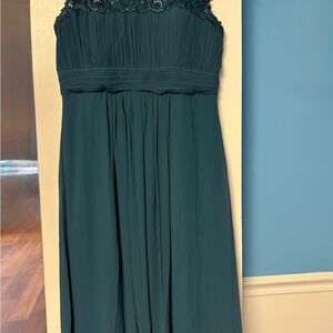 Ever Pretty Sleeveless Teal Midi Dress 6X - Bridesmaid Lace, Built In Bra